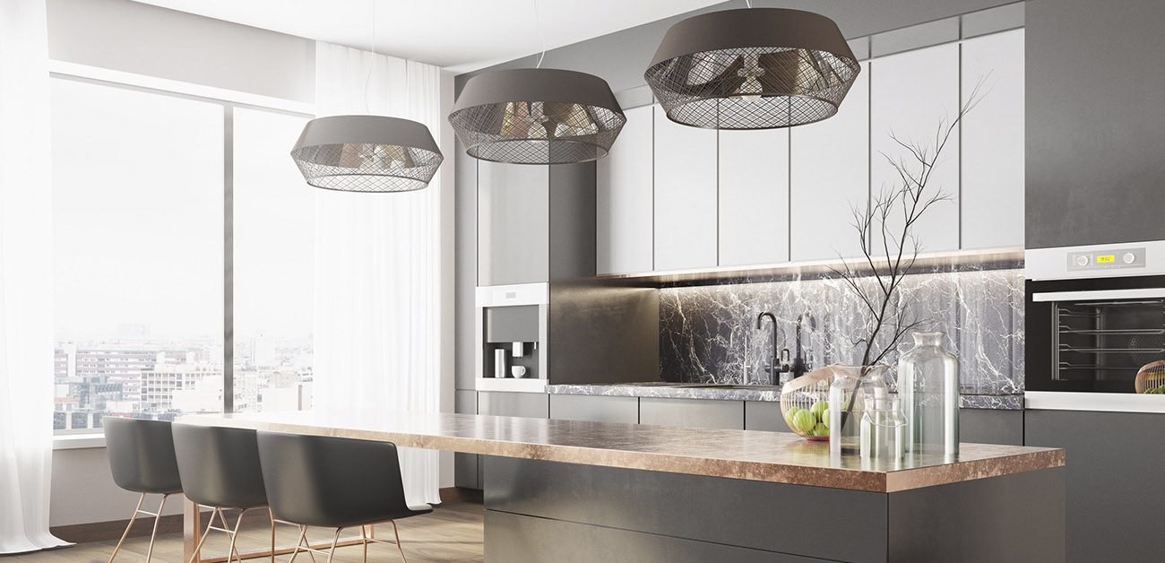 Man Measuring Counter for Kitchen Renovation Man Measuring Counter for Kitchen Renovation