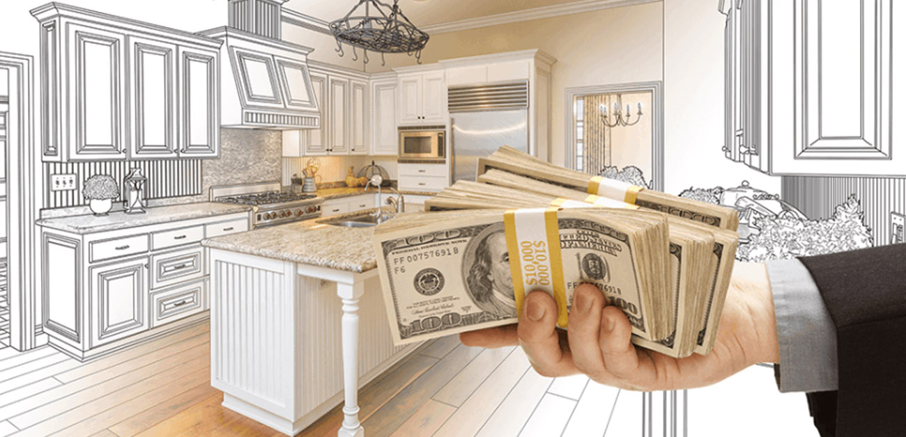 Man Measuring Counter for Kitchen Renovation Financing