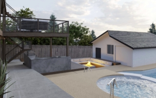 building an accessory dwelling unit. picture of small house behind main house.